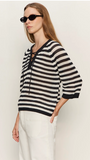 LACE UP SWEATER TEE BLACK/CHALK