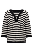 LACE UP SWEATER TEE BLACK/CHALK