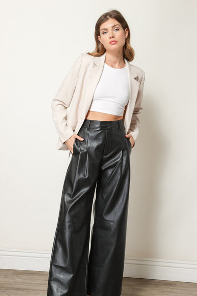 MIKA WIDE-LEG FAUX LEATHER PANTS *LAST ONE -SZ XS*