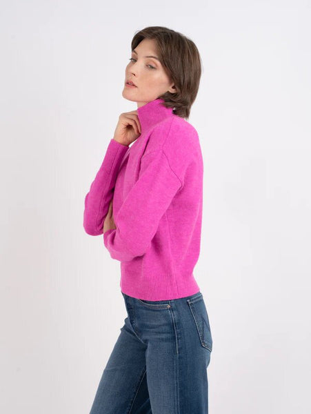 MABEL MAGENTA MOCK NECK SWEATER