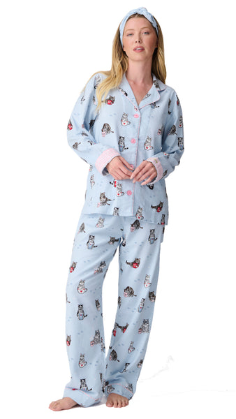 Coffee & Cat Naps Flannel PJ Set