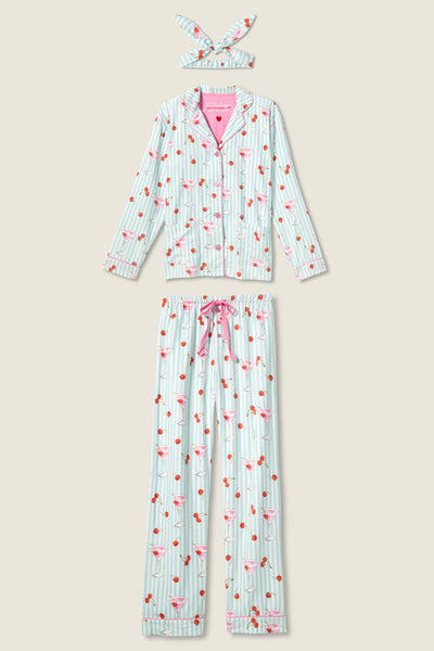 Ma Cherie Cherry Print Flannel PJ Set