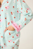 Ma Cherie Cherry Print Flannel PJ Set