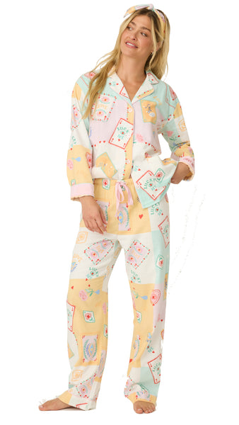 Lucky Me Print Flannel PJ Set