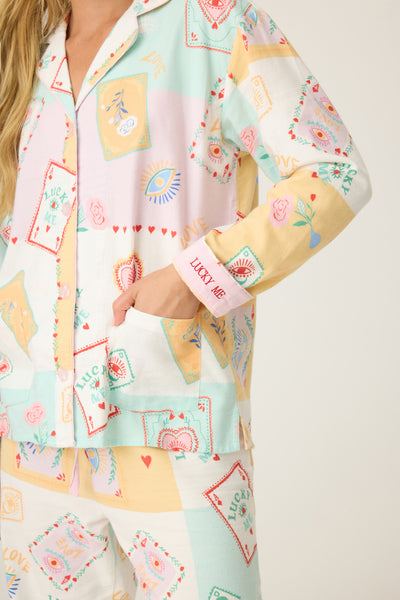 Lucky Me Print Flannel PJ Set