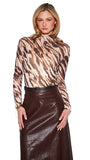 RUTH KNIT TOP IN SHADOW ZEBRA