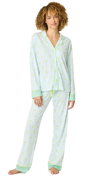Playful Prints Salty Cadillac Striped Long PJ Set