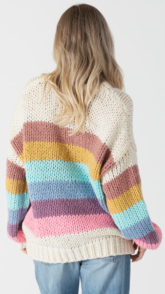 SHAINA MULTICOLOURED STRIPED CREWNECK