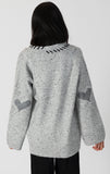 SHYLA LONG CARDIGAN W/ELBOW HEART PATCHES