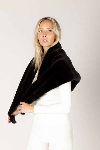 LUXE TRIANGLE FAUX FUR SCARF