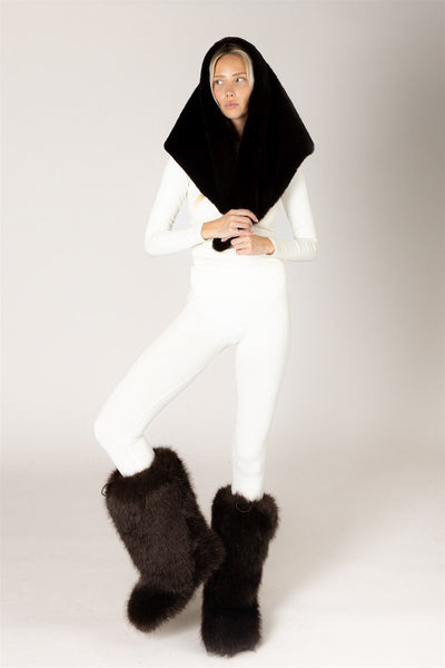 LUXE TRIANGLE FAUX FUR SCARF