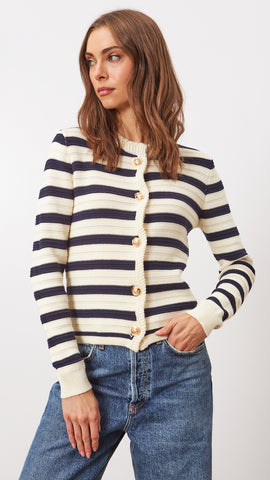 TALIA CREWNECK SWEATER WITH CONTRAST SLEEVES AND EDGING