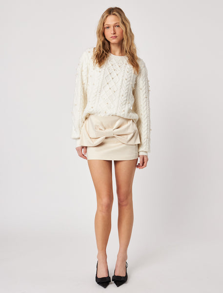 LUX PEARLY CABLE SWEATER