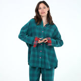 Golden Hour Long PJ Set In Bayberry Plaid