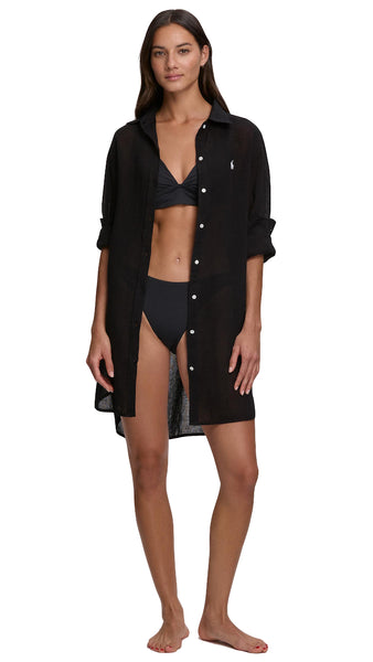 Boyfriend Button Down Shirt / Coverup