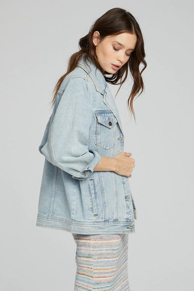 STEVIE LAPEL DETAIL COLLAR DENIM JACKET