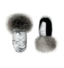 Silver Mittens with Fur *LAST ONE*