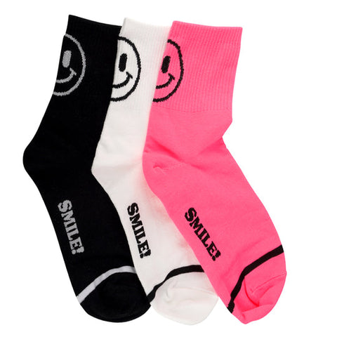 Neon Smiley Socks- 3 Pack